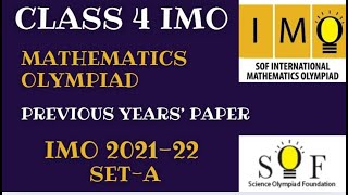 SOF Mathematics Olympiad  Class 4 Solved Paper 2021-22 Set-A Profile