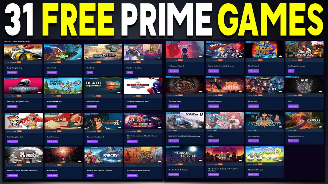 A TON OF FREE PC GAMES WITH PRIME + LAST CHANCE FOR GREAT HUMBLE BUNDLE!
