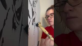 Painting Ernie Clement with baseball equipment!