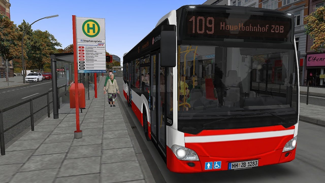Omsi 2 Addon HafenCity - Hamburg modern - Route 109 U Alister - Hauptbahnhof ZOB (PC)