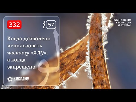332. Когда дозволено использовать частицу «ЛЯУ», а когда запрещено? Единобожие в вопросах и ответах.