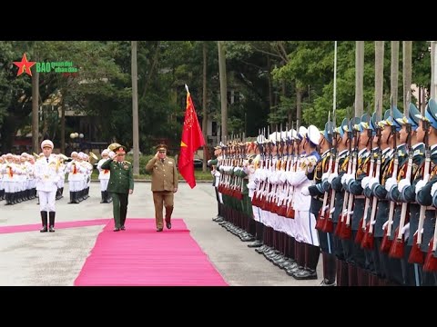 Video Đại tướng Lương Cường chủ trì lễ đón Chủ nhiệm Chính... - youtube