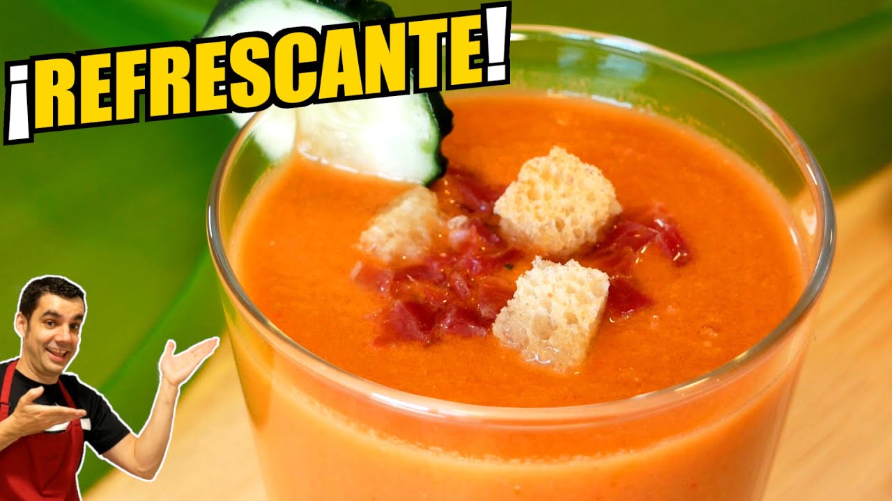 🍅🥒 Aprende a hacer el mejor GAZPACHO ANDALUZ solo 5 MINUTOS 🕙