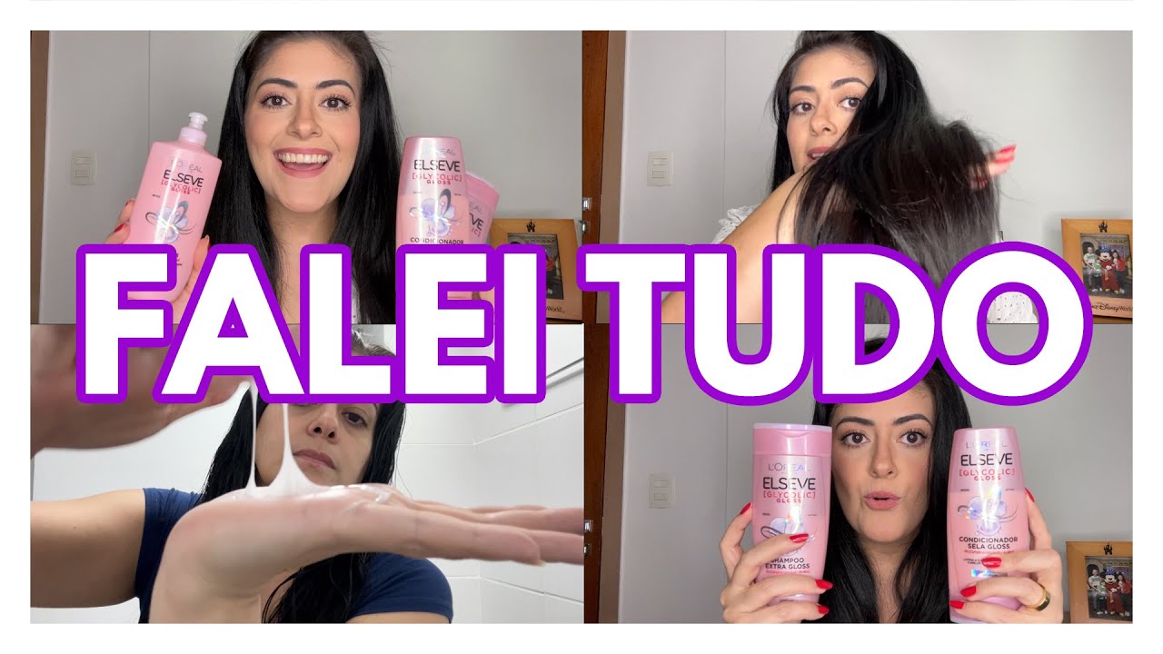Testei o Elseve Glycolic Gloss Loreal para Cabelos Danificados e sem Brilho é Surreal!