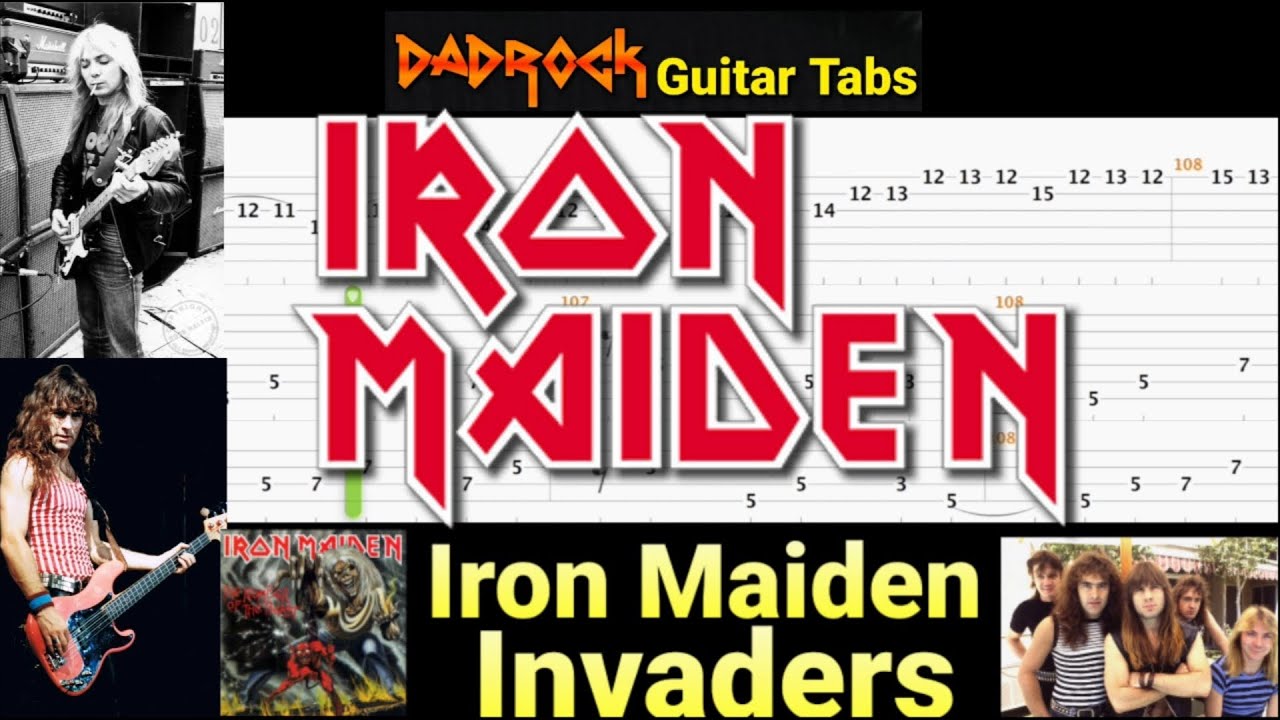 Invaders Iron Maiden Guitar + Bass TABS Lesson YouTube