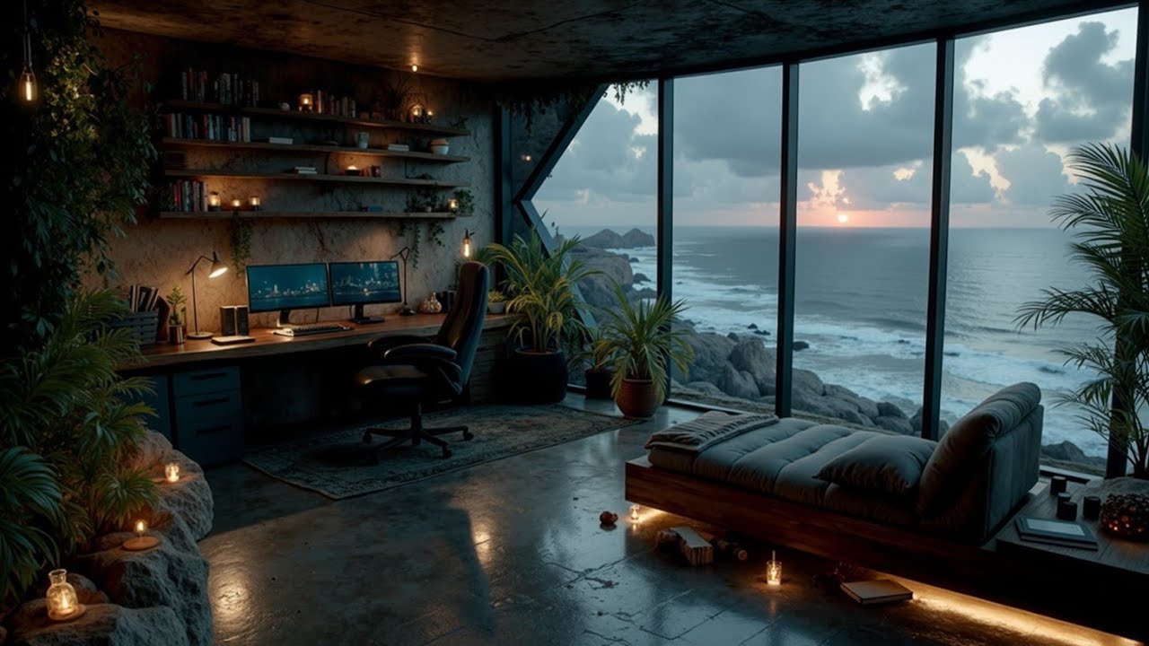 Продуктивность Глубокой Работы | Зимняя Музыка для Учебы и Фокуса ~ Атмосфера Океанского Вида