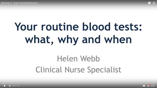 Seminar 2 Your routine blood tests