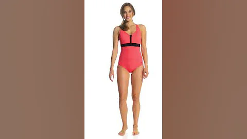 Speedo Color Blocked Cross Back One Piece | SwimOutlet.com