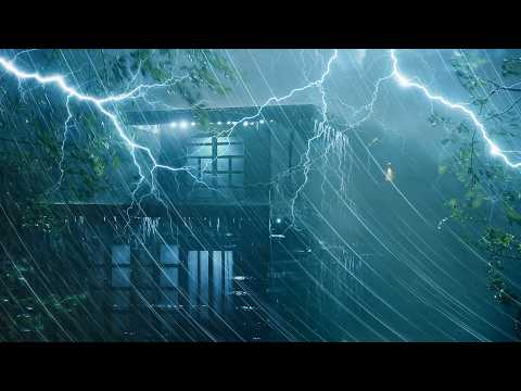 BEST Storm Rain Sounds Puts You Fall into Deep Sleep | Heavy Rain & Intense Thunder on Tin Roof