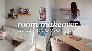 guest room home office makeover ☁ creating a cozy multipurpose space + solutions for small spaces!