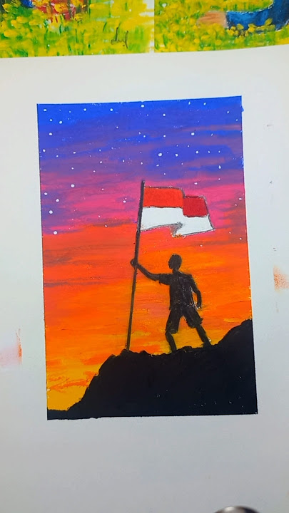 Gambar Tema Kemerdekaan Pakai Oil Pastel | Dirgahayu Republik Indonesia✨️