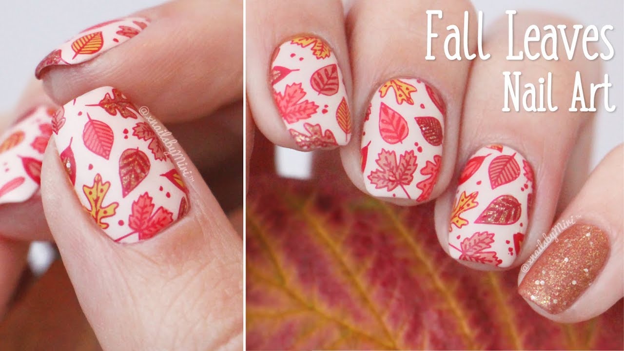 8. Minimalist Fall Leaf Nail Art - wide 3