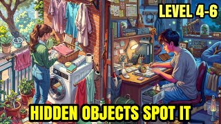 Hidden Objects Spot It! Level 4-6. Gameplay Walkthrough (iOS, Android). #findhiddenobjectsspotit