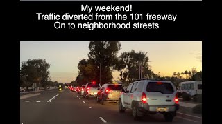 Traffic Gridlock at 92nd St.. When the 101 construction closes the freeway, neighbors are impacted.