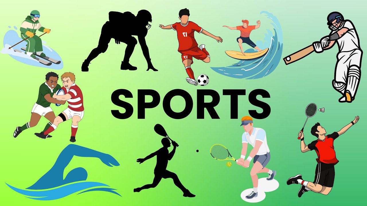 Learn sports name English vocabulary fun games play soccer video 