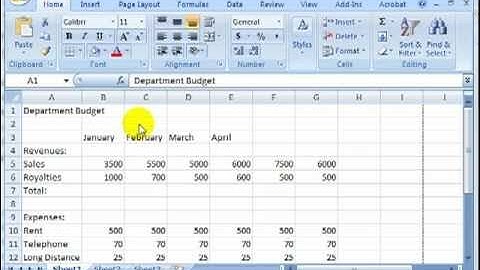 Excel 2007/2010 - Lesson 1 - Review