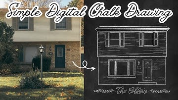 Easy DIY Digital Art | House Portrait, Chalk Procreate Drawing | Chalkboard Illustration Time Lapse