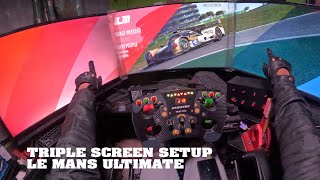 Triple screen setup for Le mans ultimate Sim Racing Game