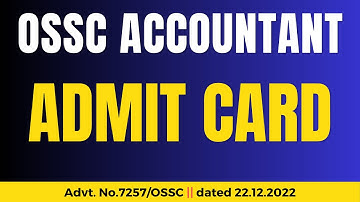 OSSC Big Update || OSSC Accountant Exam Admit card download date announced || Exam Date Announced