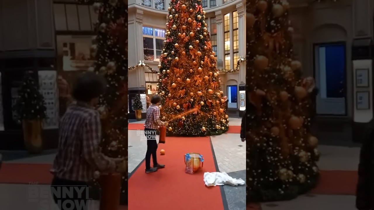 Climate protesters attack Christmas Tree 🎄