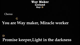 Video thumbnail of "Leeland - Way Maker || Chords And Lyrics || Instrumental || Key Of D"