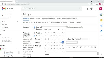 Out of Office in GMAIL