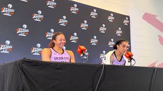 Golden State Valkyries’ Kiah Stokes And Gabby Williams After Game 4 Win Over Dream