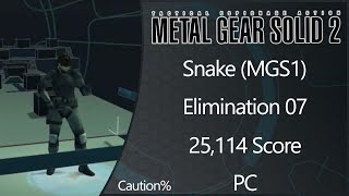 MGS2: Substance | PC | Snake (MGS1) | Elimination | Level 07 | Caution% | 25114 Score