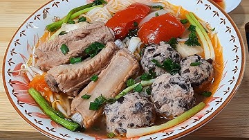 BÚN MỌC SƯỜN NON | Cách nấu Bún Mọc Sườn Chua Cay  chuẩn vị thơm ngon | phùng bắc tv#452