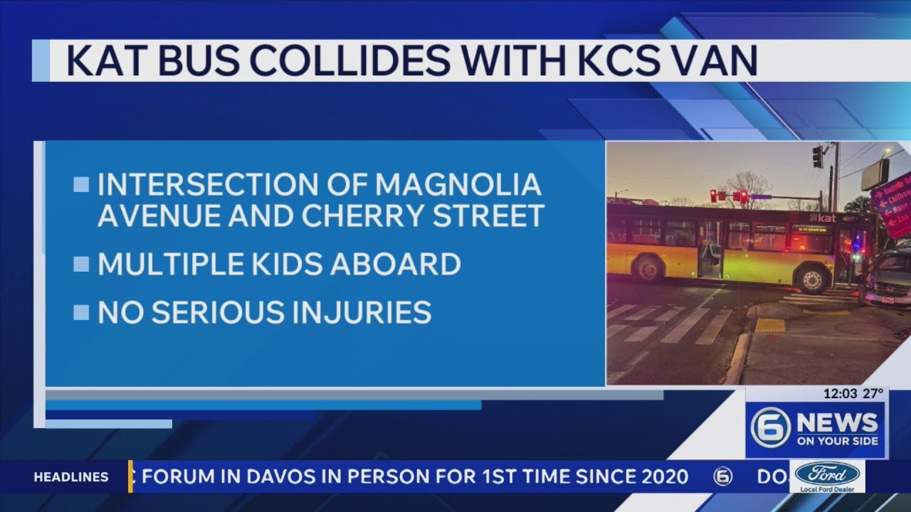 KAT bus and Knox County Schools van with children inside crash in Knoxville