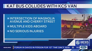 KAT bus and Knox County Schools van with children inside crash in Knoxville