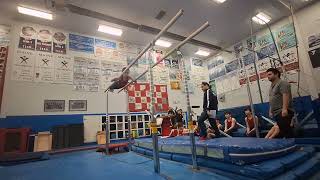 2-9-25 Aiden level 4 parallel bars. #gymnastics #parallelbars