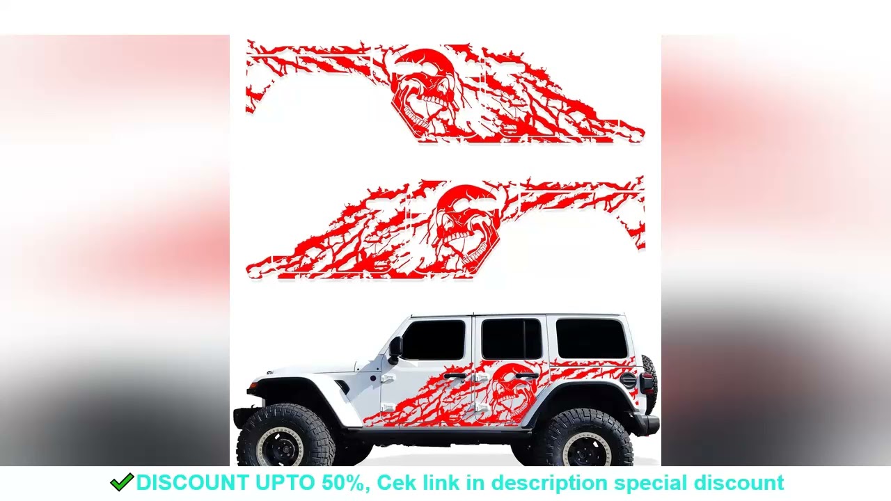 Factory Crafts Nightmare Side Graphics Kit  Vinyl Decal Wrap Compatible with Jeep Wrangler JL 4 Door