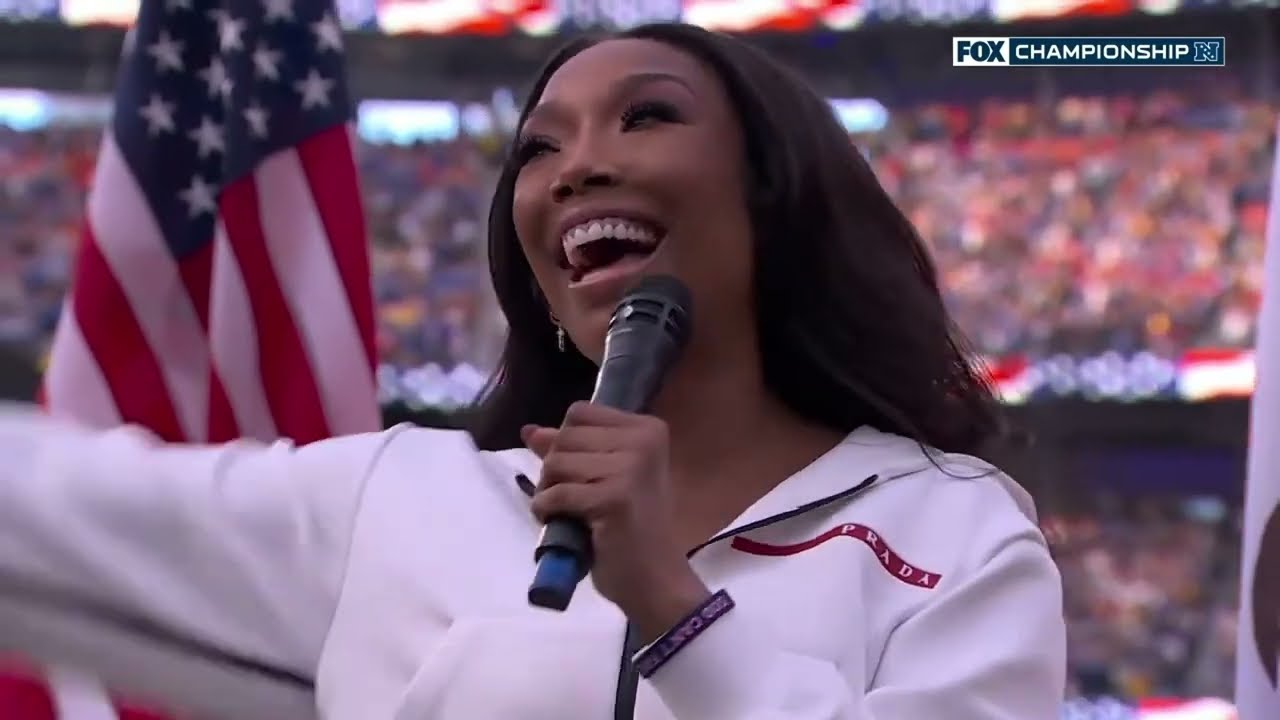 2022 Brandy Norwood Sings USA National Anthem At NFL Championship Game