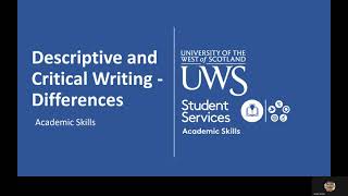 Descriptive and Critical Writing Differences: UWS Academic Skills 2021-22
