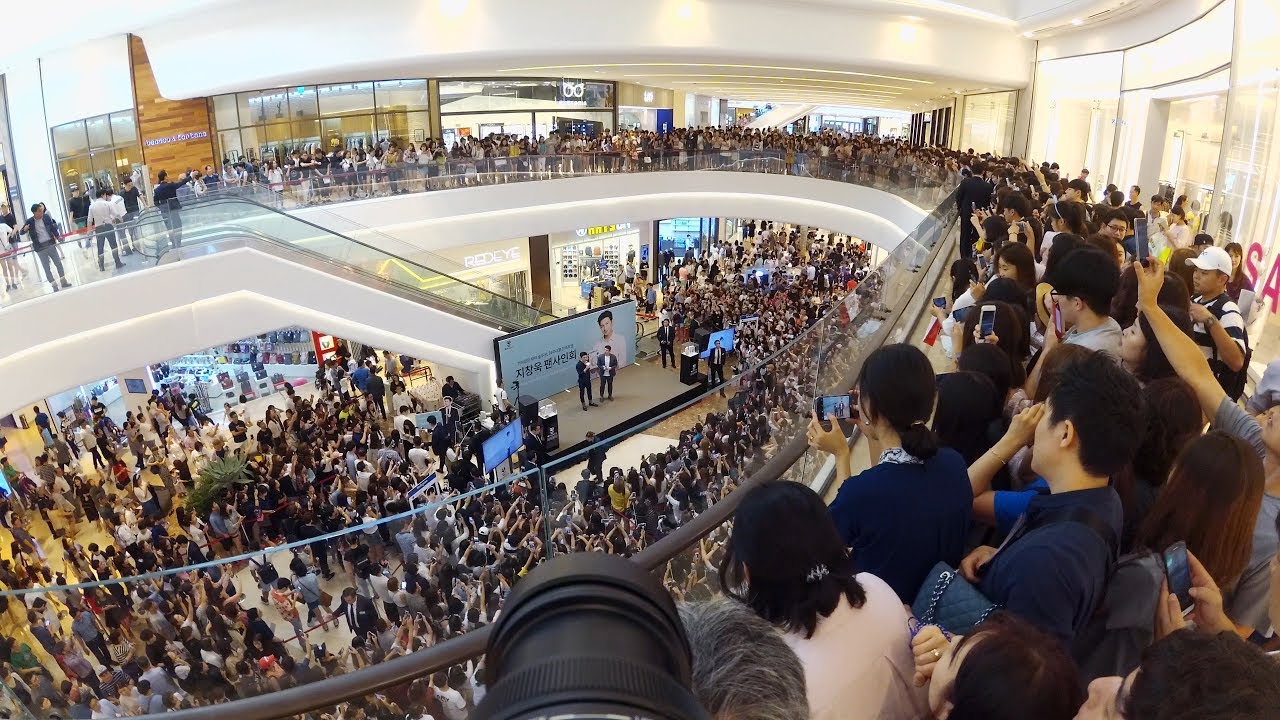 Ji Chang Wook, crowd 지창욱의 인기 : 대형 쇼핑몰 팬싸인회 팬싸인회 _ 넓은직캠 Fan Sign Event Wide FanCam  스타필드 하남