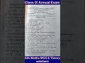Class IX Annual Exam Adv: Mathematics MCQ & Theory Solutions 2026 #education #exam #advancemaths