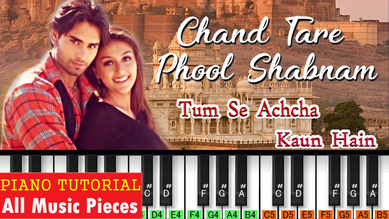 Tum Se Achha Kaun Hain Piano Tutorial  Notation  Nadeem Shravan  90s Hindi Melody