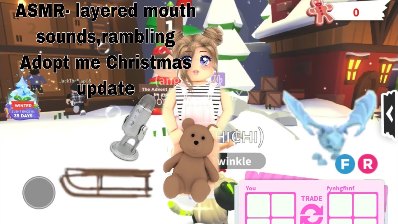 ASMR-ADOPT ME CHRISTMAS UPDATE 🎄 ( Layered MOUTH 👄 SOUNDS, RAMBLING) 🍄✨🎄