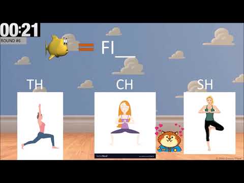 Virtual PE Early Literacy Spelling Fitness Game 1st Grade