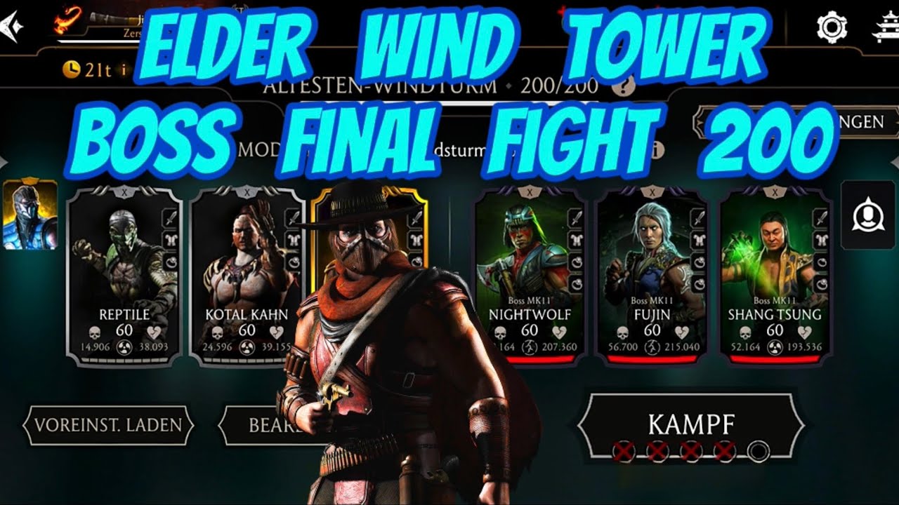 Mk mortal kombat mobile elder wind tower boss final fight 200