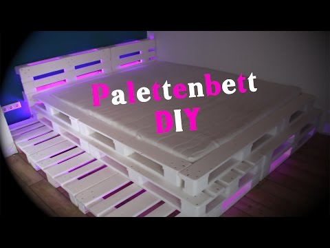 Palettenbett mit led beleuchtung diy jbtv youtube
