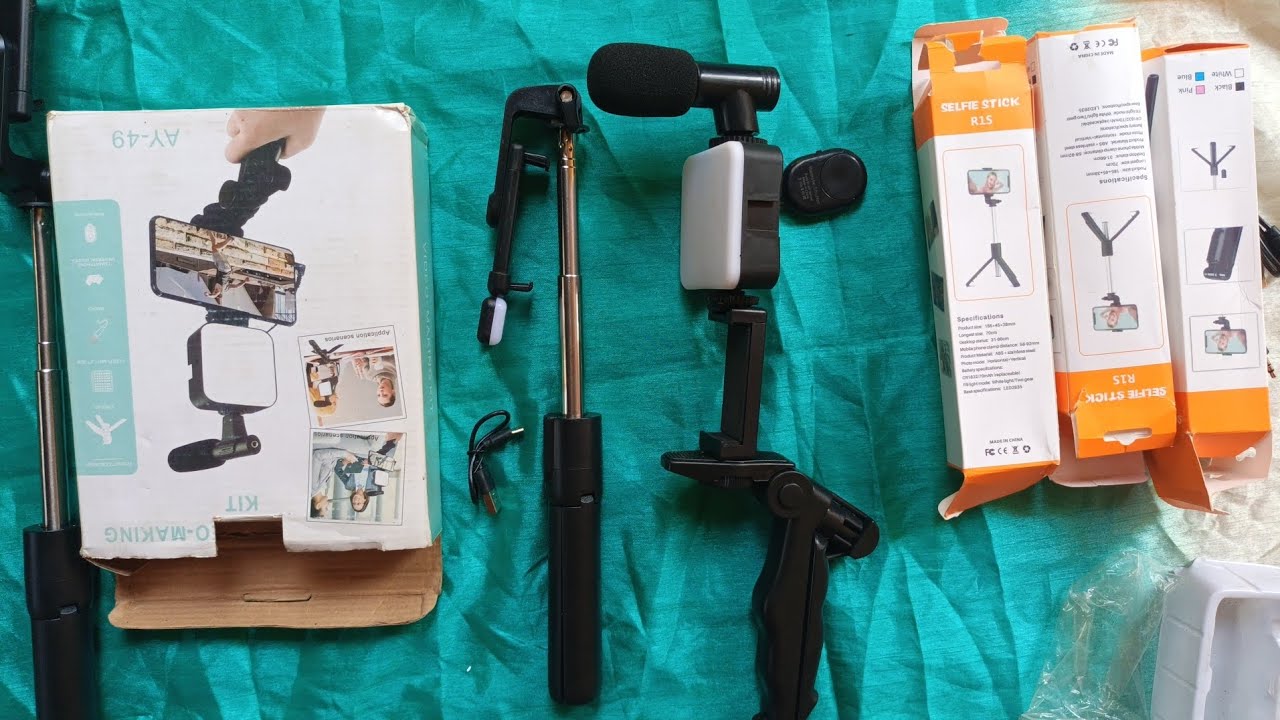 Video Making Kit And Selfie Stick Full Unboxing video 