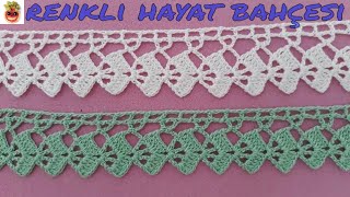 Dantel Uç Ve Kenar Modeli - Anlatımlı Yapılışı - Örgü Dantel Oya El İşi