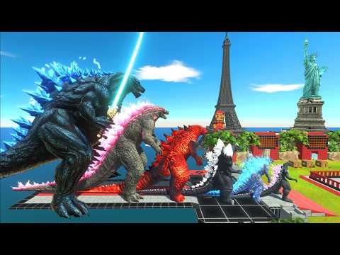 EVOLUTION OF GODZILLA EARTH KATANA vs TEAM GHIDORAH, SHIMO & MONSTER X! | ARBS