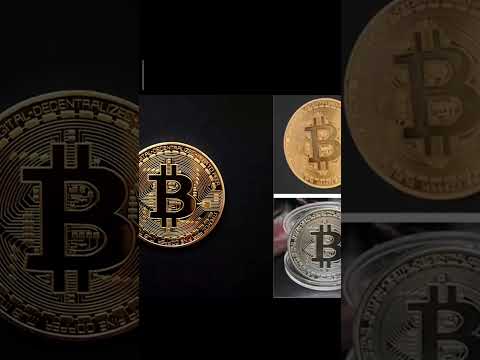 Монета Биткойн с