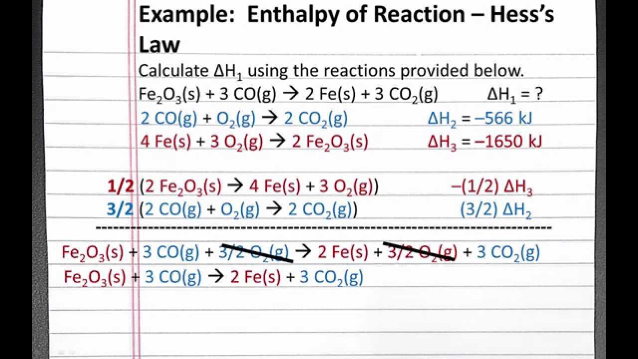CHEMISTRY 101: Enthalpy of Reaction, Hess's Law - YouTube