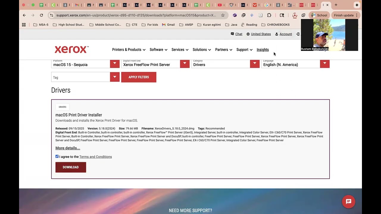 D95A Xerox Mac installation