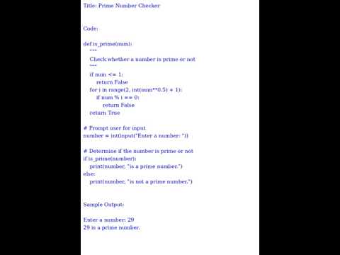 Prime Number Checker