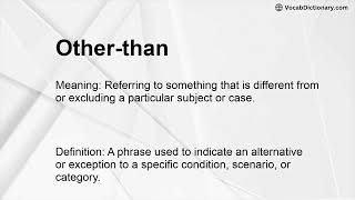 Other-than Meaning